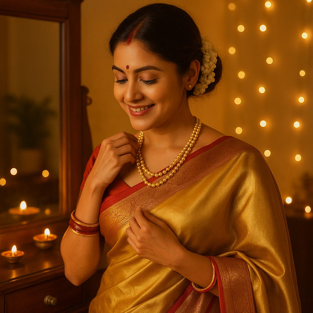 Golden Pearl Glow Necklace