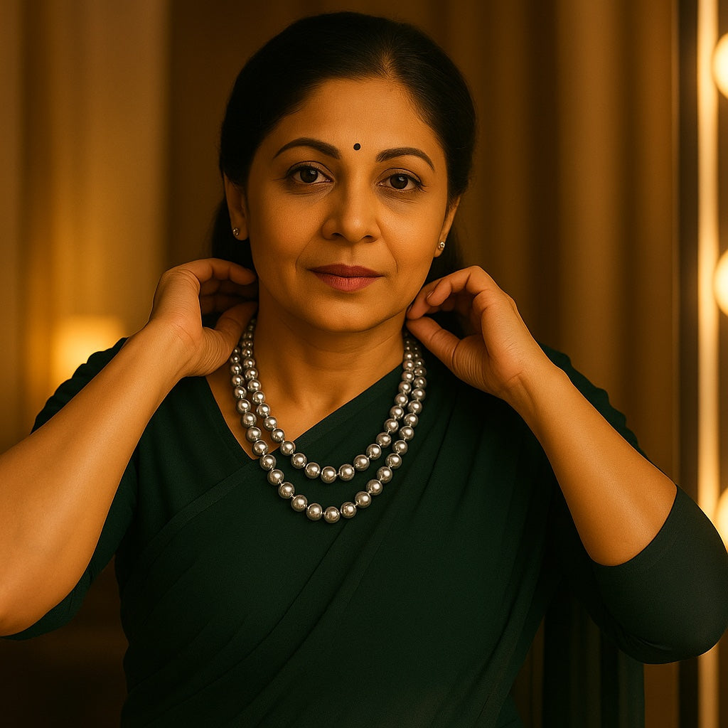 Silver Pearl Glow Necklace