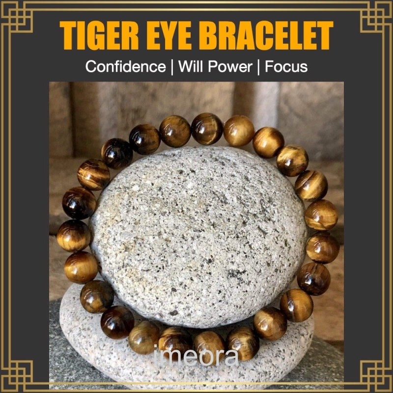 Certified Tiger Eye 8mm Natural Stone Bracelet
