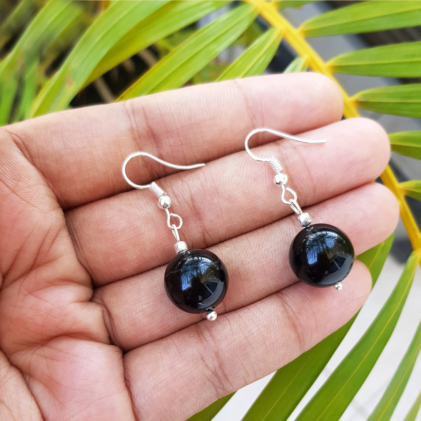 Black Agate Earring