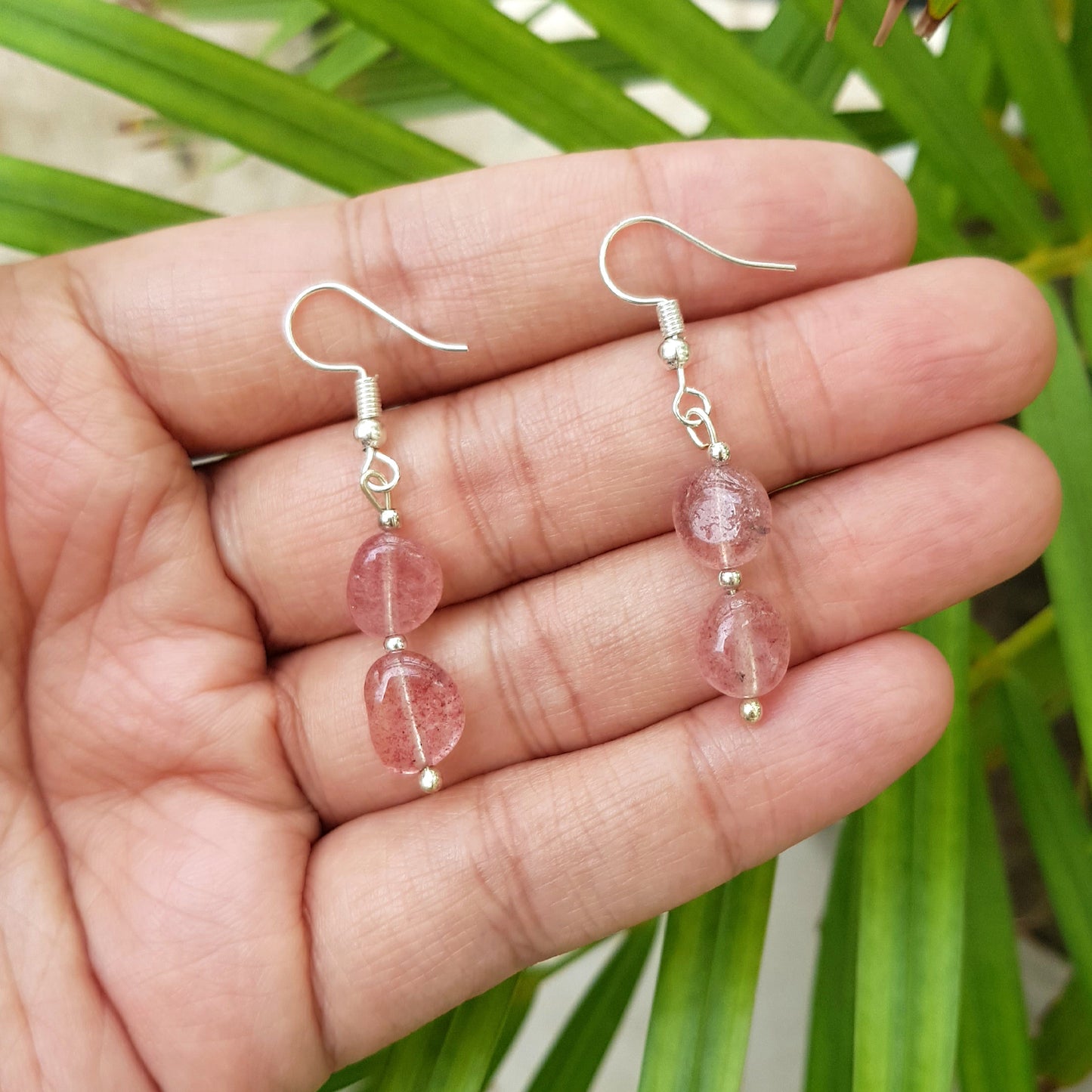 Imeora Red Aventurine Natural Stone Earrings
