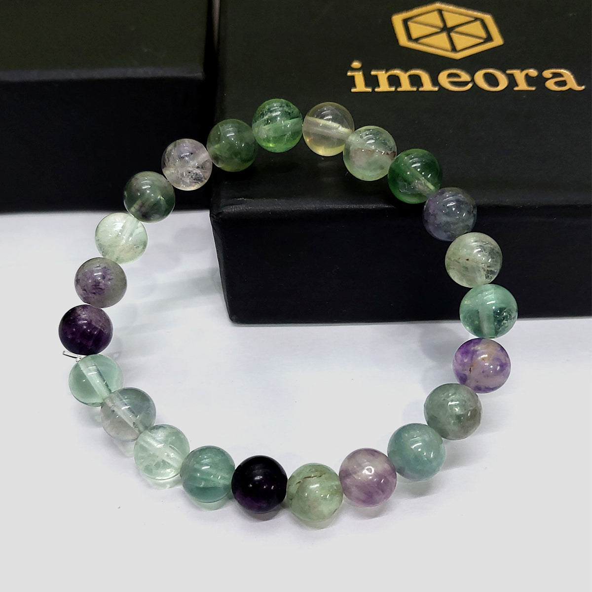 Certified Fluorite 8mm Natural Stone Bracelet– Imeora