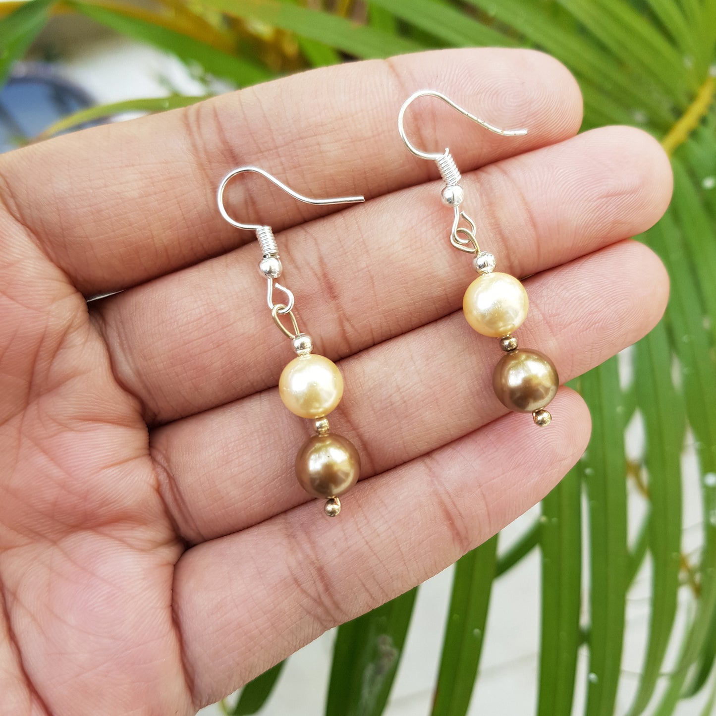 Chocolate Cream Pearl Earring