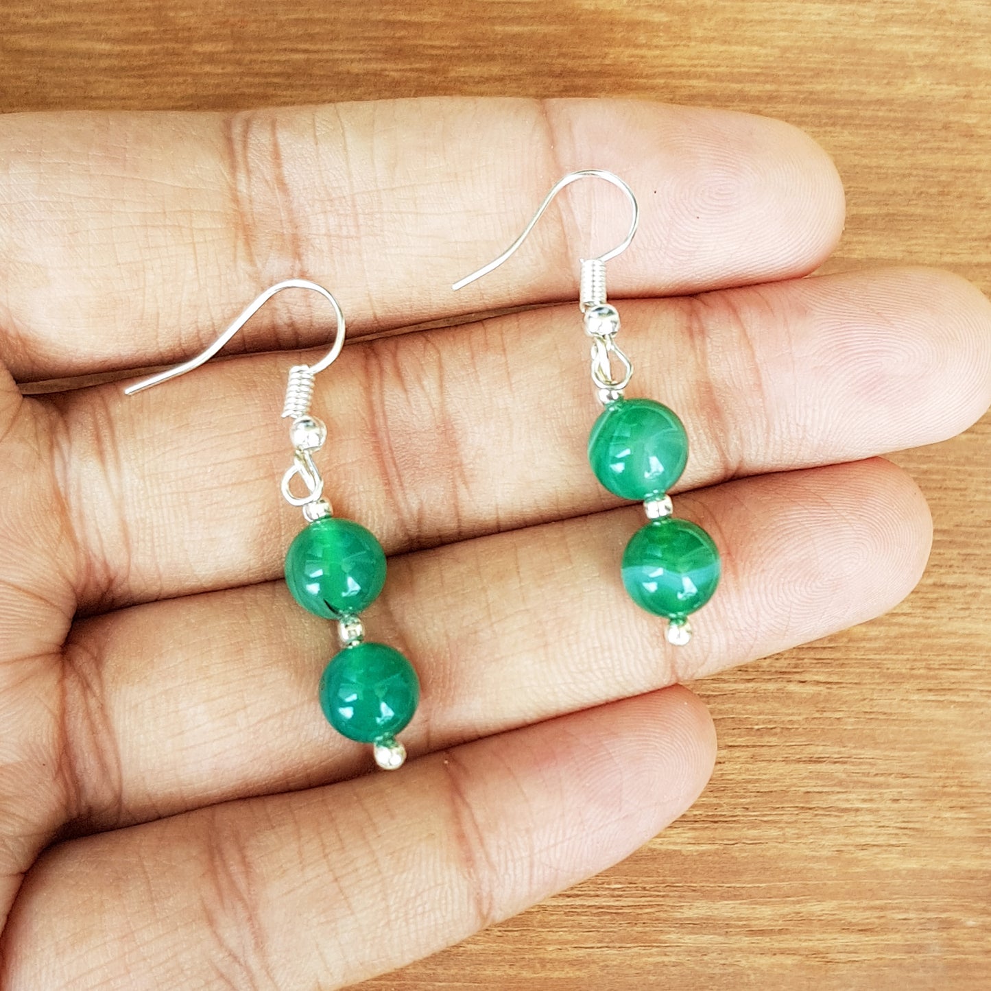 Green Agate Earring