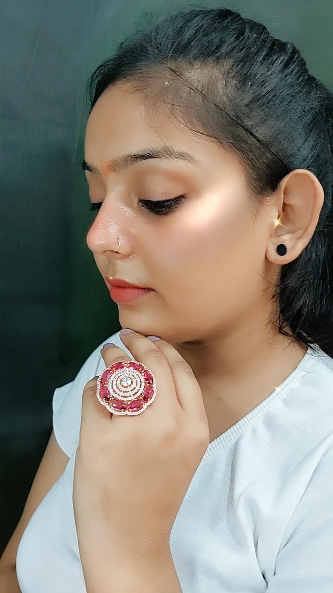 Vivian Rose Gold Cocktail Adjustable Ring