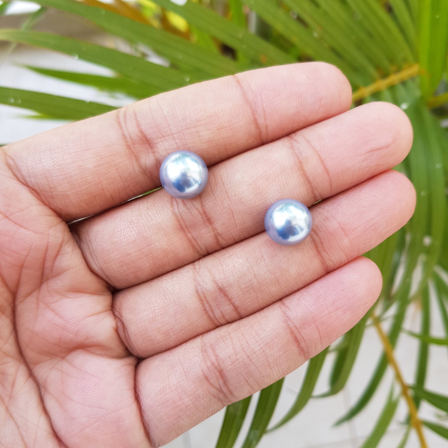 Light Blue Pearl Studs