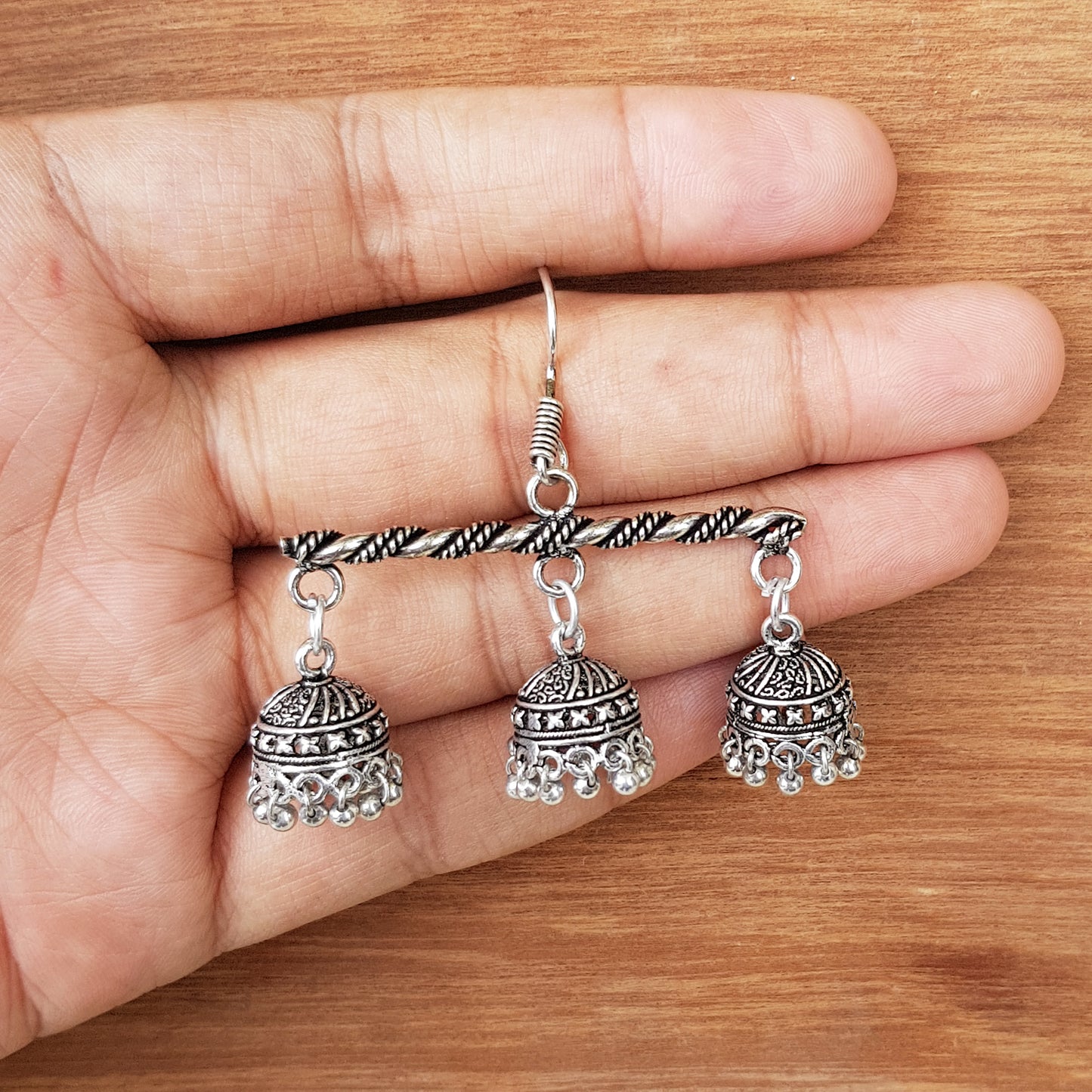 Imeora Exclusive Three Hanging Jhumkis
