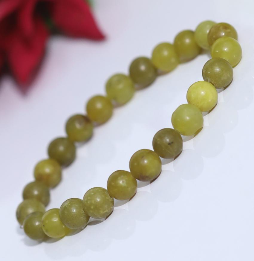 Certified Green Jade 8mm Natural Stone Bracelet