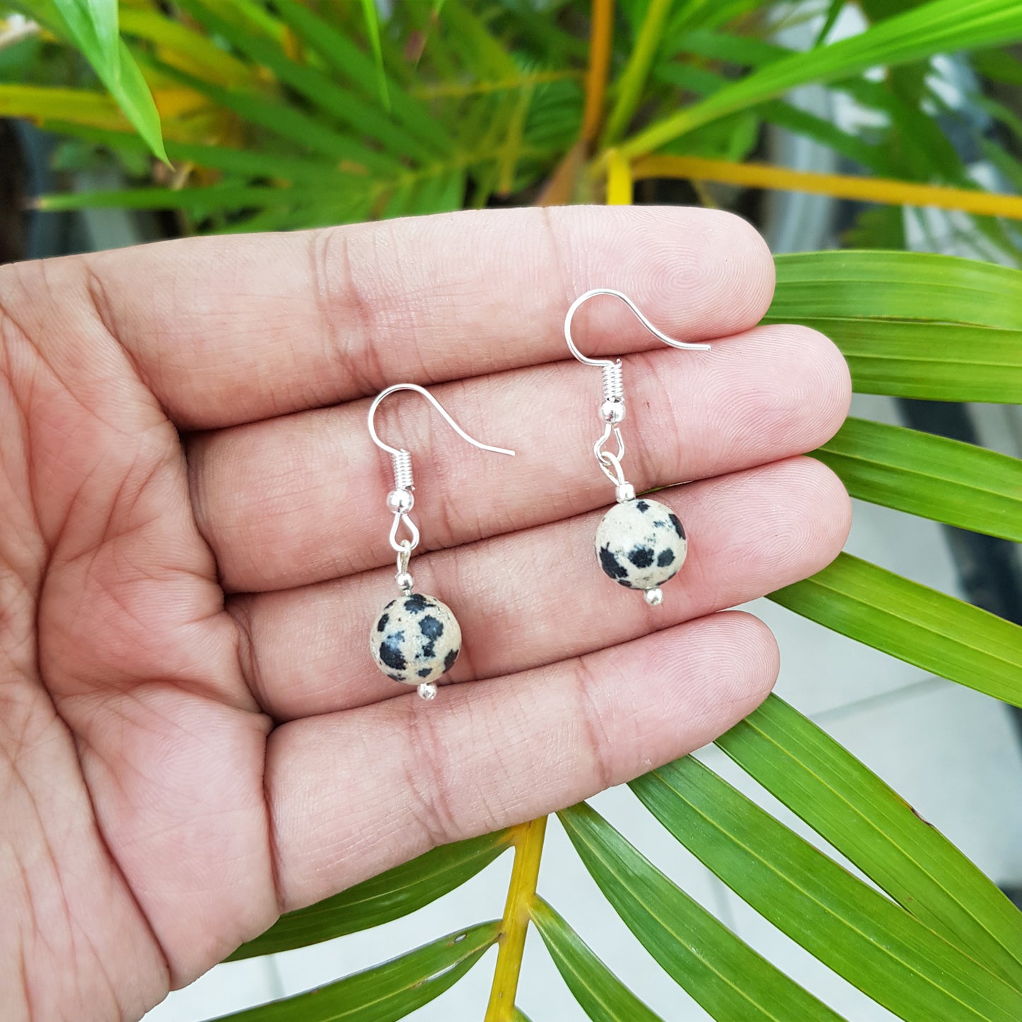 Imeora Dalmatian 10mm Natural Stone Earrings
