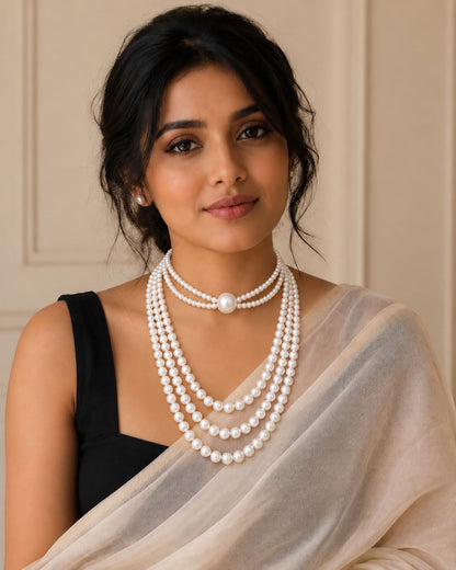Classic Layered Necklace set With Choker