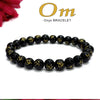 Certified Black Om Onyx 8mm Stone Bracelet