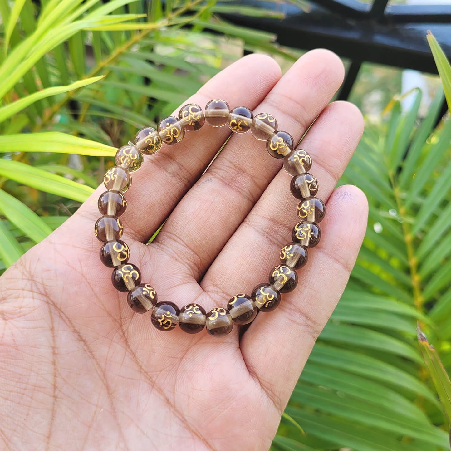 Om Onyx 8mm Stone Bracelet