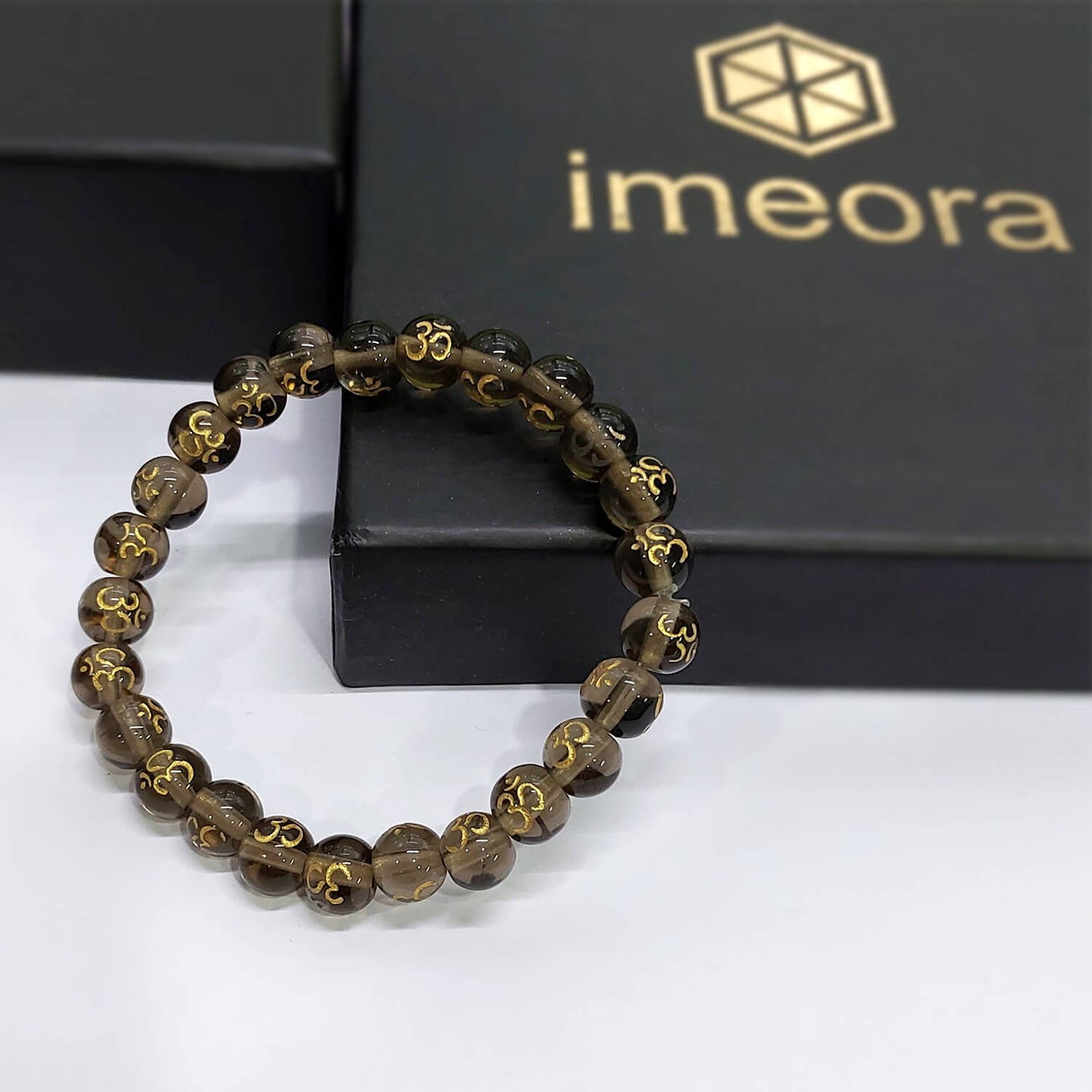 Om Onyx 8mm Stone Bracelet