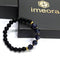 Diamond Cut Blue Sunstone With Black Obsidian And Golden Hematite Bracelet