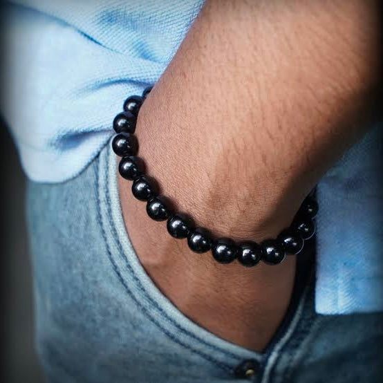 Certified Premium Black Obsidian 8mm Natural Stone Bracelet