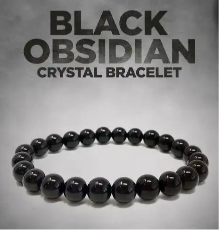 Certified Premium Black Obsidian 8mm Natural Stone Bracelet