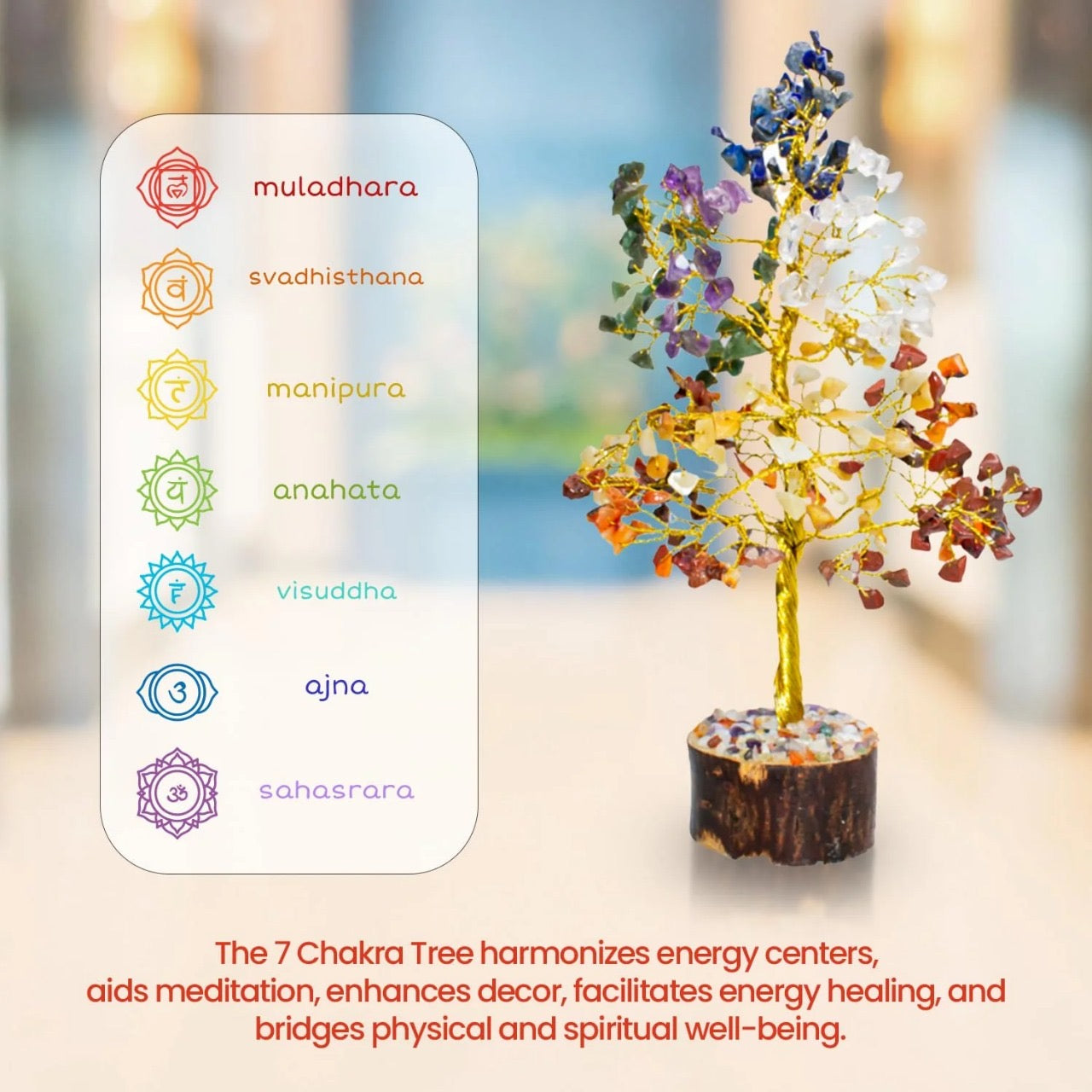 7 Chakra Tree - Natural Stones