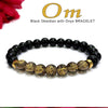 Om Black Obsidian With Onyx And Golden Hematite Bracelet
