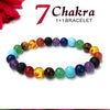 Certified 7 Chakra 8mm Natural Stone Bracelet - Design 3 ( 1 + 1 )