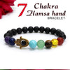 7 Chakra Hamsa Hand 8mm Natural Stone Bracelet