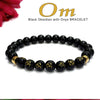 Om Black Obsidian With Onyx And Golden Hematite Bracelet