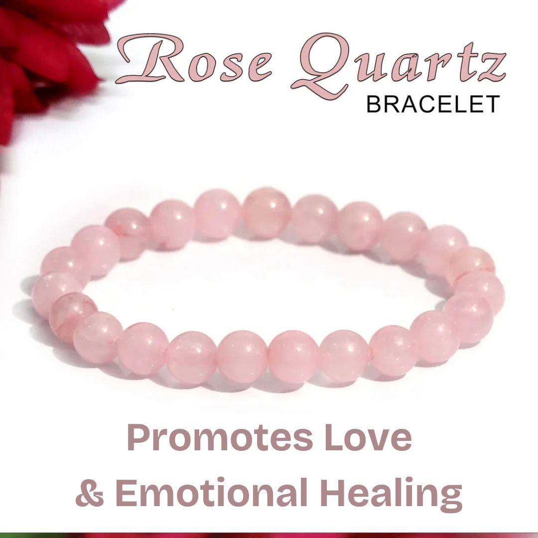 Natural Rose Quartz Bracelet Certified for Unconditional Love and Healing
