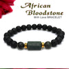 African Bloodstone Matte Tumble Bracelet With Lava Stone And Golden Hematite