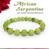 African Serpentine With Golden Hematite Natural Stone Bracelet