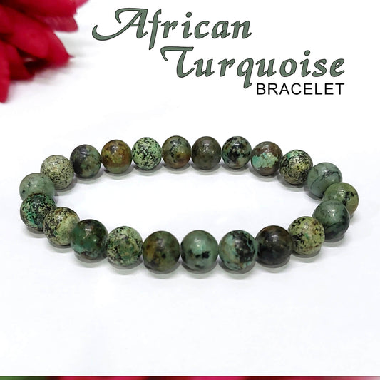 Certified African Turquoise 8mm Natural Stone Bracelet