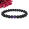 Certified Lava Natural Stone 8mm Bracelet With Amethyst
