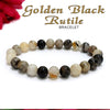Certified Golden Black Rutile 8mm Natural Stone Bracelet