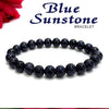 Certified Blue Sunstone 8mm Natural Stone Bracelet