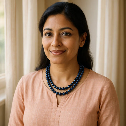 Moonlit Blue Pearl Glow Necklace
