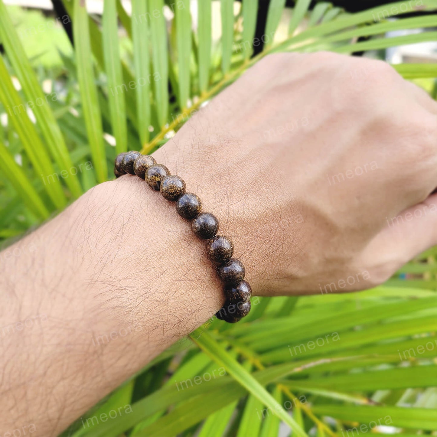 Certified Bronzite 8mm Natural Stone Bracelet