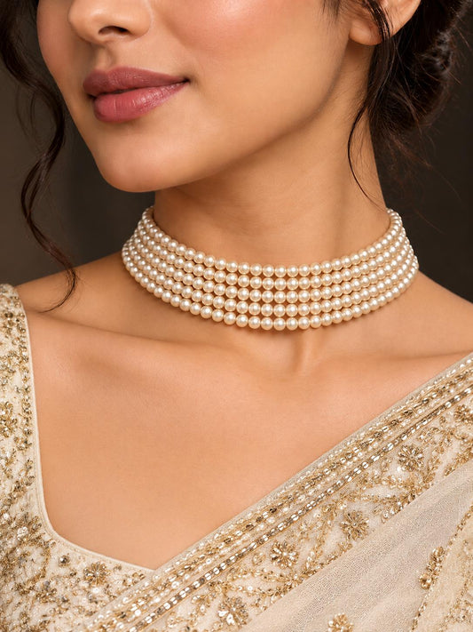 Imperial Elegance Five-Layer Pearl Choker