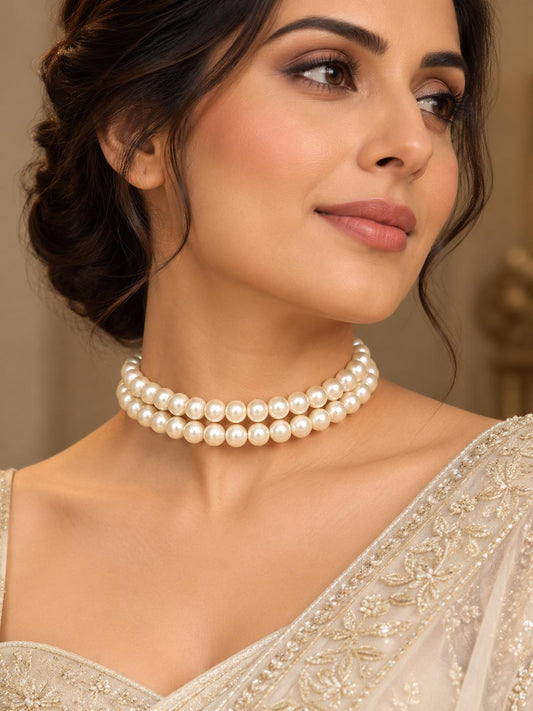 Celeste Double-Layer Pearl Choker