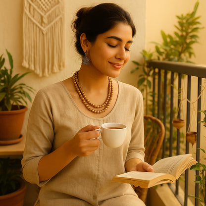 Champagne Bronze Pearl Glow Necklace