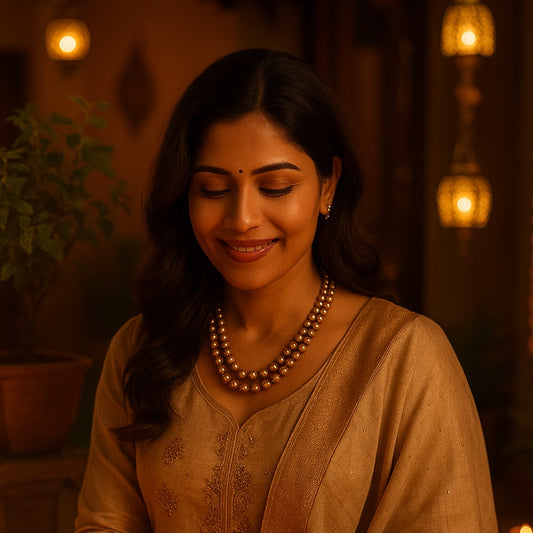 Champagne Bronze Pearl Glow Necklace