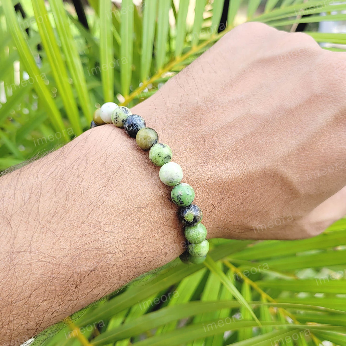 Certified Chrysoprase 8mm Natural Stone Bracelet