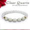 Diamond Cut Clear Quartz With Golden Hematite Natural Stone Bracelet
