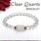Clear Quartz Tumble Natural Stone Bracelet With Golden Hematite