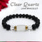 Clear Quartz Tumble Bracelet With Lava Stone And Golden Hematite