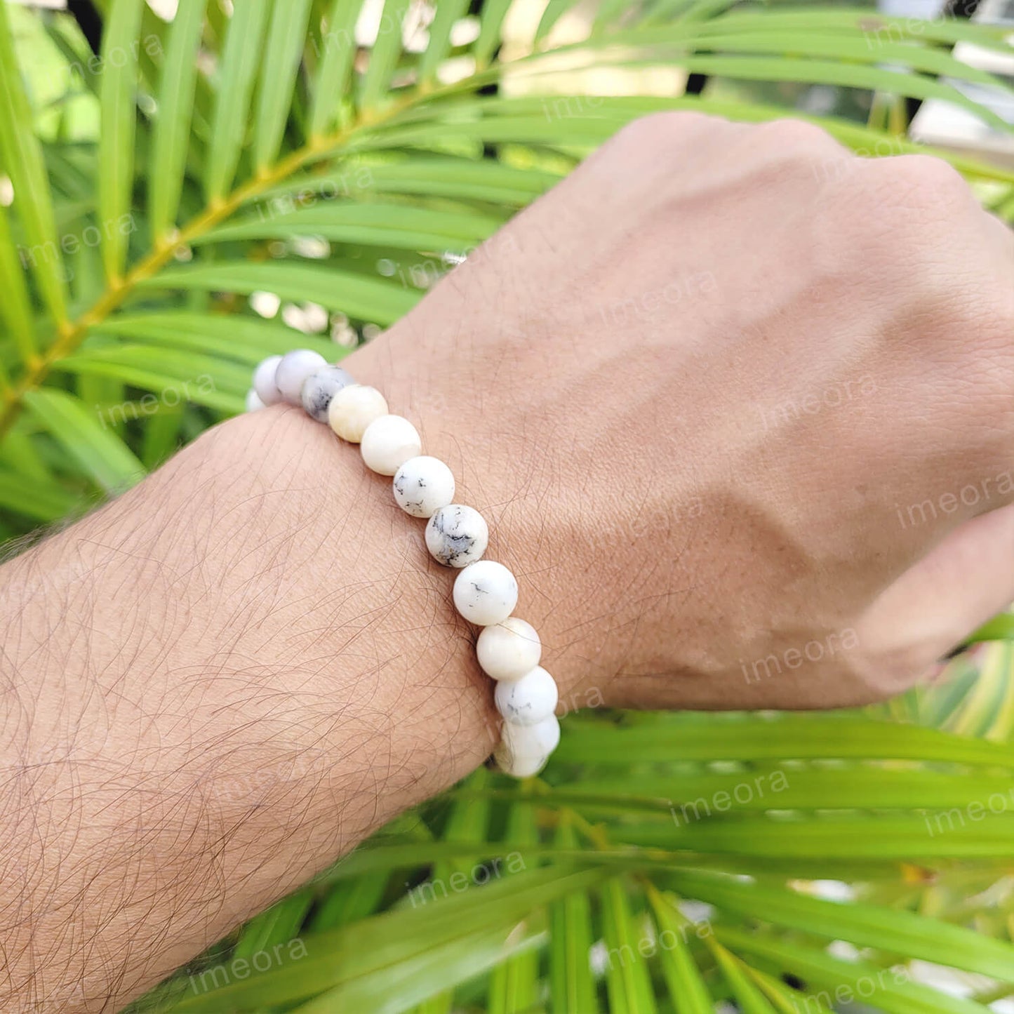 Certified Dendritic Opal 8mm Natural Stone Bracelet