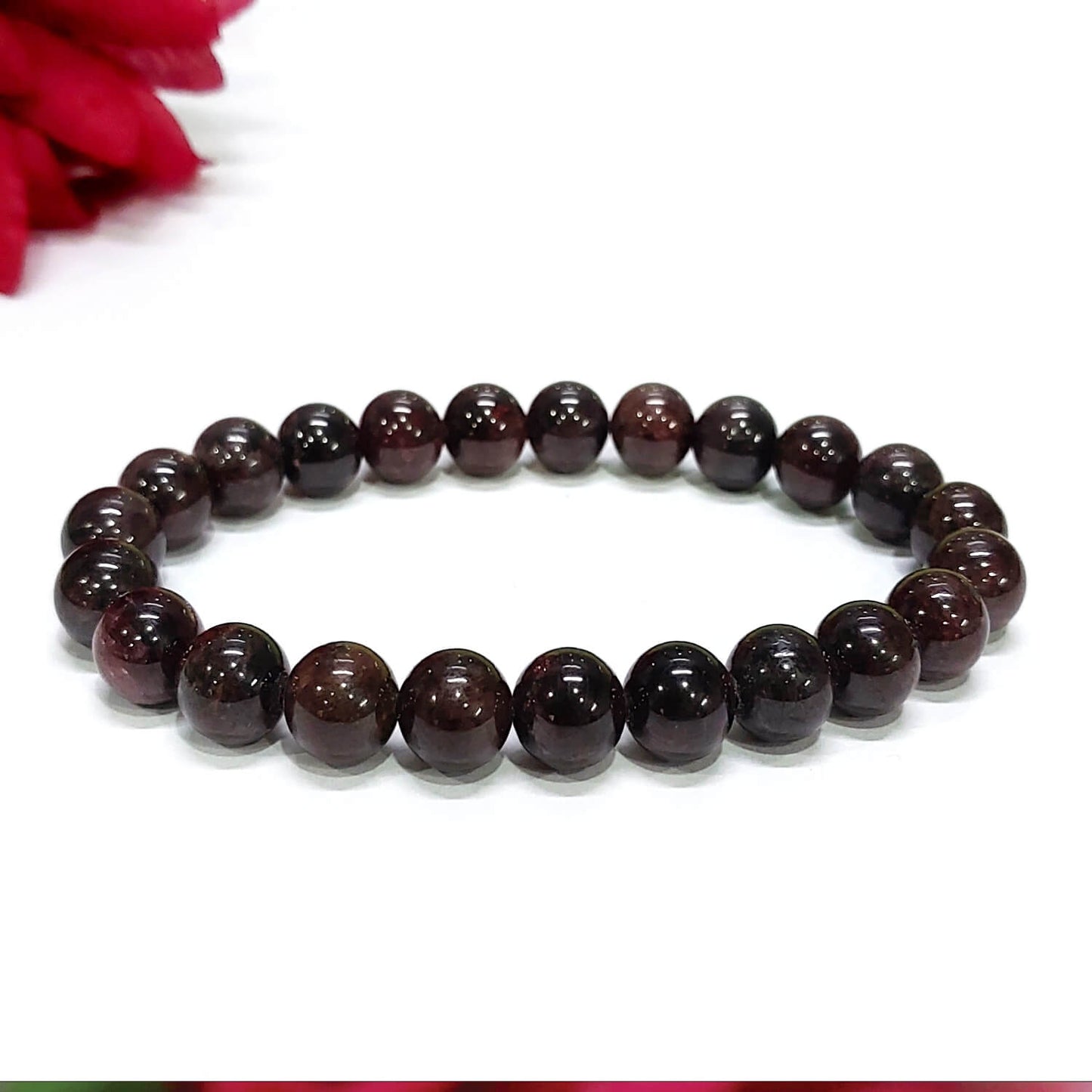 Certified Premium Quality Garnet 8mm Natural Stone Bracelet