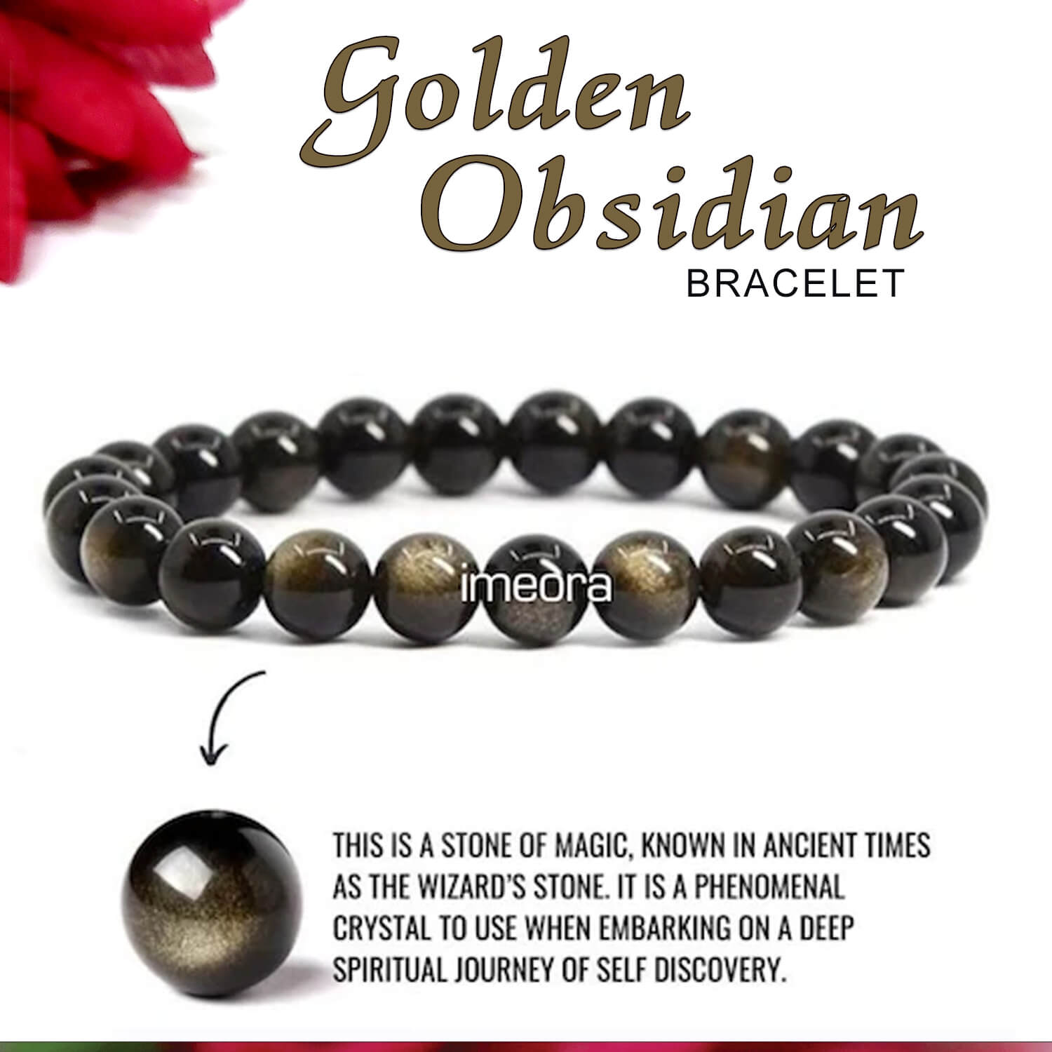 Rainbow Obsidian Bracelet-8mm Stretchy Elastic Gemstone (Grounding) -  Awakenings