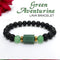 Green Aventurine Tumble Bracelet With Lava Stone And Golden Hematite