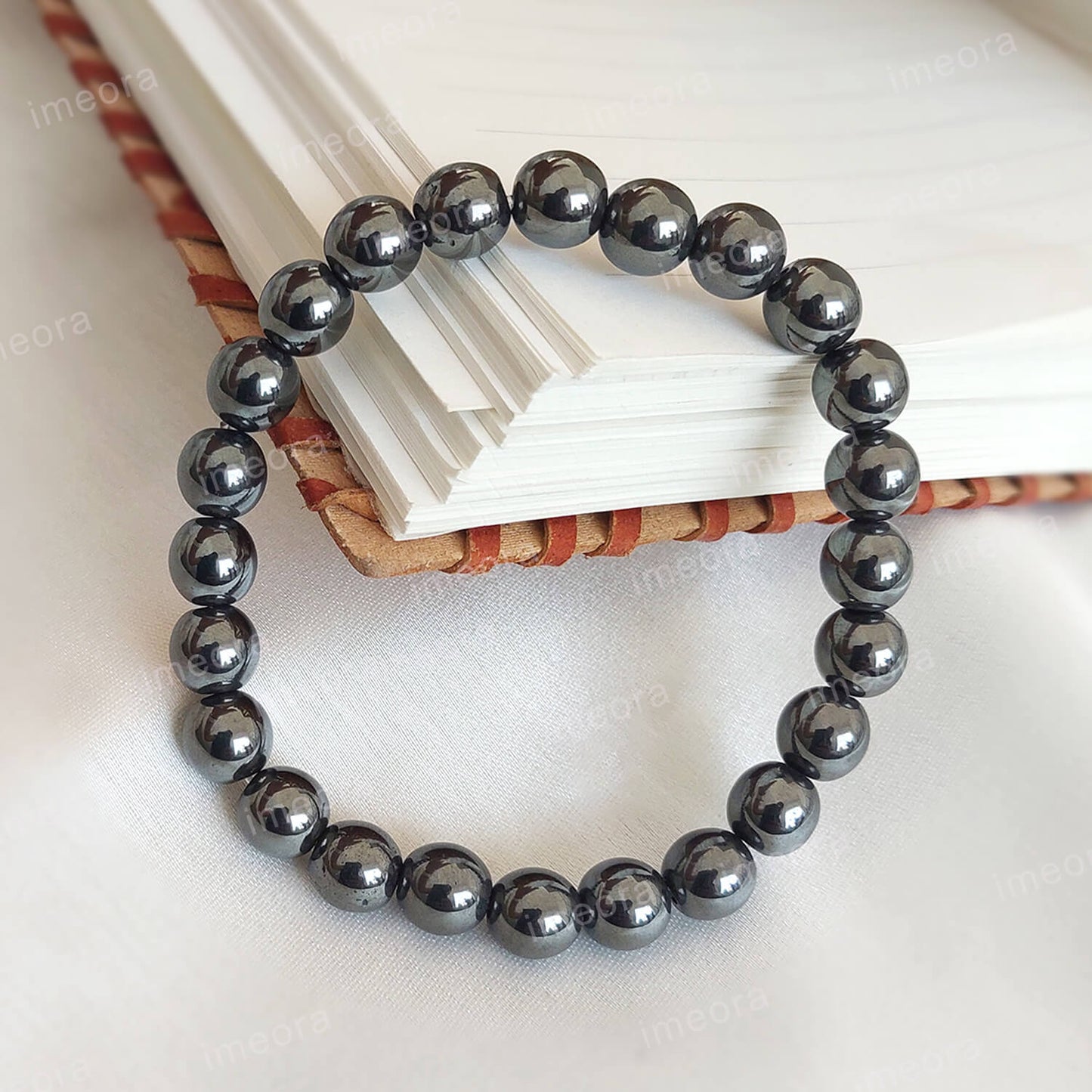 Certified Hematite 8mm Natural Stones Bracelet