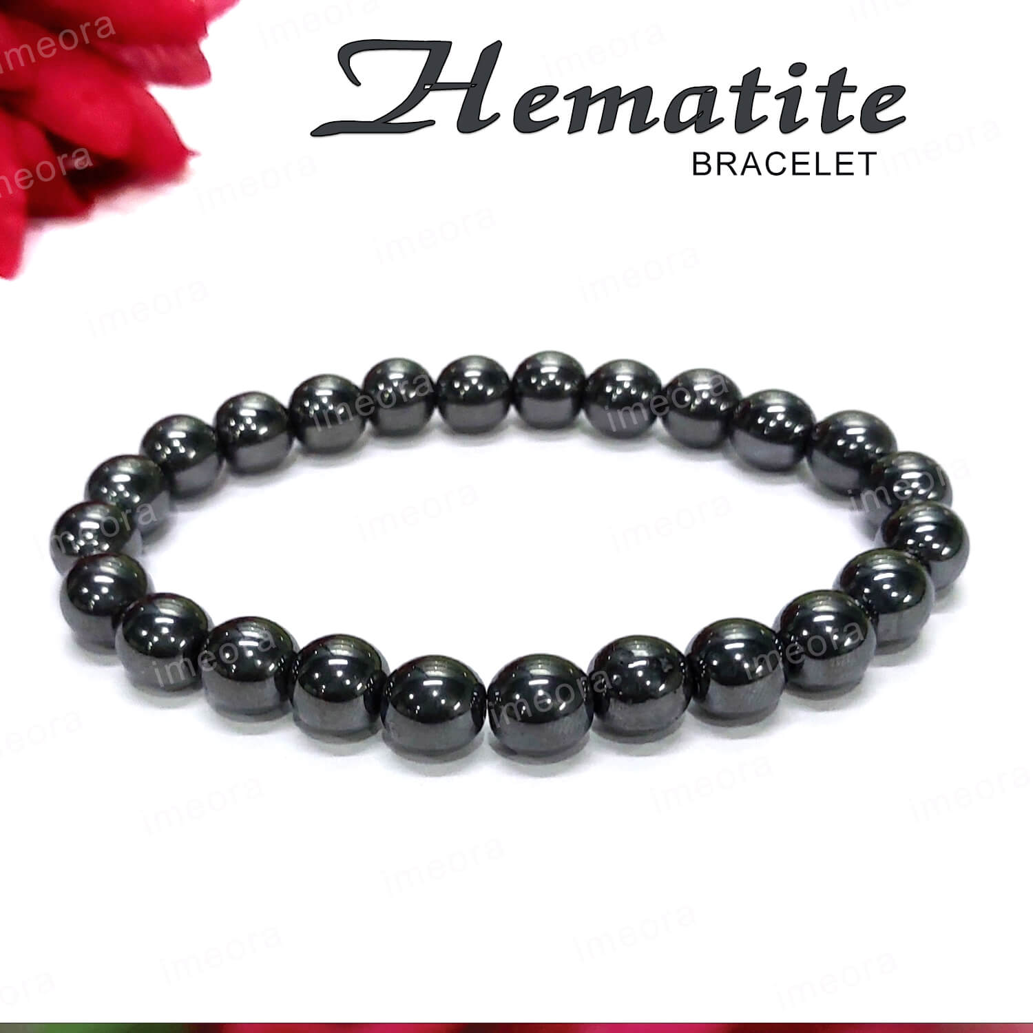 Rose Quartz With Golden Hematite Natural Stone Bracelet– Imeora