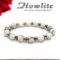 Howlite With Golden Hematite Natural Stone Bracelet