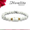 Howlite Matte Tumble Bracelet With Golden Hematite